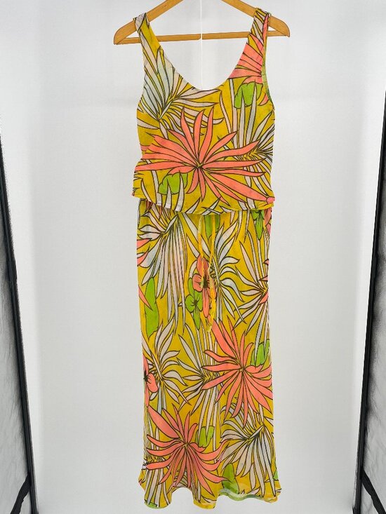 Sacred Threads Other - Sacred Threads Reversible 2-Piece Set Yellow Tropical Boho Skirt M/L